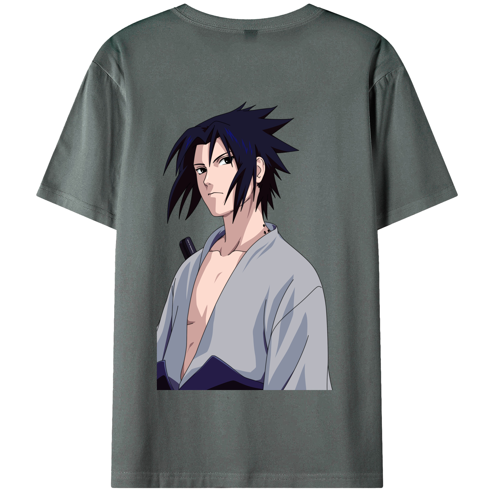 （画像用） NARUTO -ナルト- うちは サスケ Uchiha Sasuke 綿100％半袖Tシャツ（背面プリント）